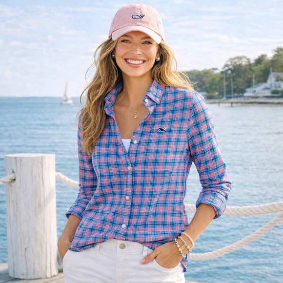 Vineyard Vines Tops - Vineyard Vines Plaid Button-Down Shirt – Pink & Blue | Size L